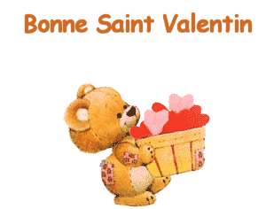 Gif animé bonne Saint Valentin ourson